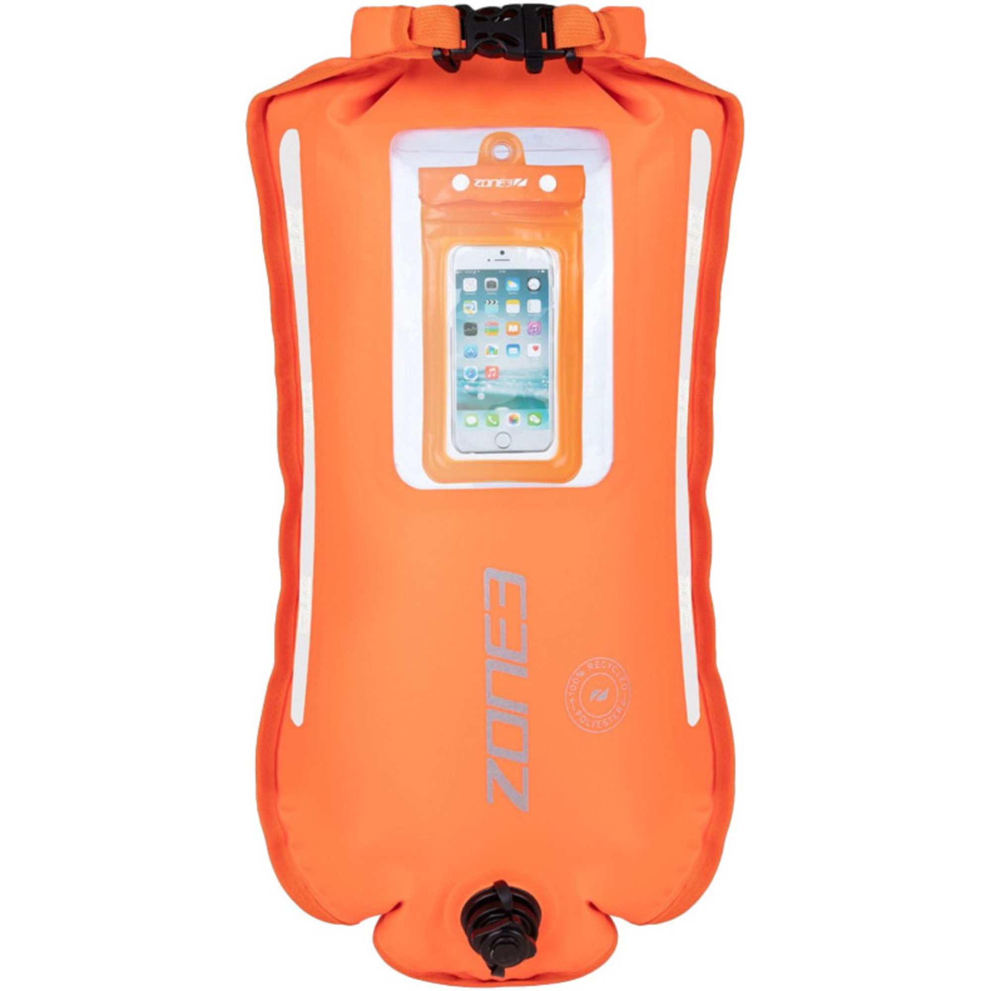 2024 Zone3 Recycled 2 LED Light 28L Backpack Swim Safety Buoy & Dry Bag